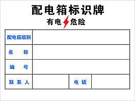 配電箱標誌牌