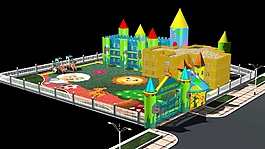 幼儿园鸟瞰图3d源文件