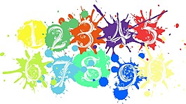 阿拉伯数字字体创意矢量