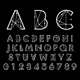 创意线性字母数字