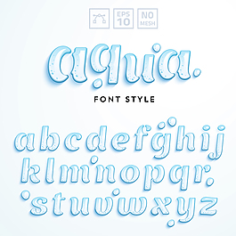 26个水珠字母设计矢量素材