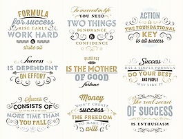 9款复古隽语艺术字矢量素材