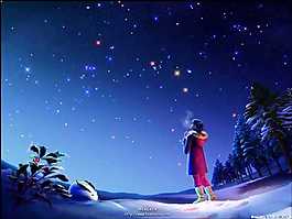 女孩下雪的夜里