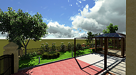 别墅施工外部景观装修图片