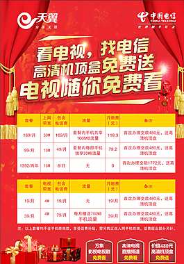 电信网络电视宣传单图片