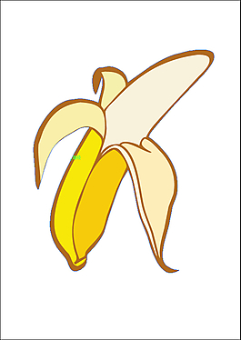 手绘剥开的香蕉