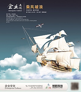 企业文化海报乘风破浪