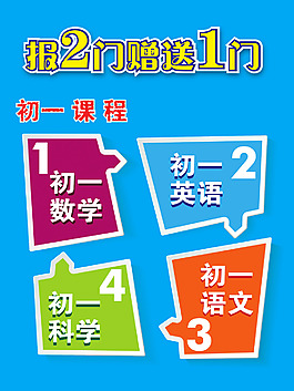 初中课程海报