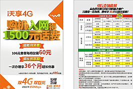 中国联通沃4G单张图片