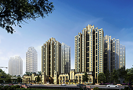 高档小区效果图图片