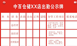 出勤公示栏图片