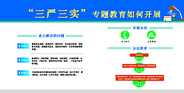学校 三严 三实  展板 蓝色图片