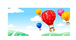 卡通热气球矢量图