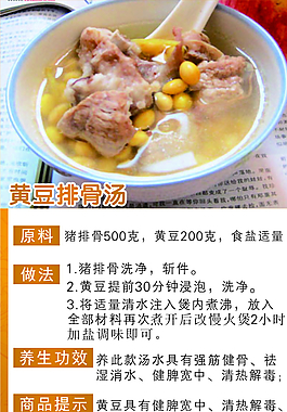 黄豆 排骨 煲汤 养生图片