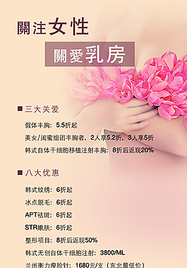妇科关爱胸部海报图片