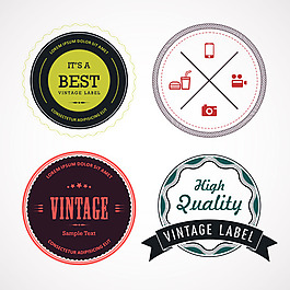 四款圆形简约标签