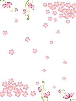 简单手绘梦幻粉色小花花门移门