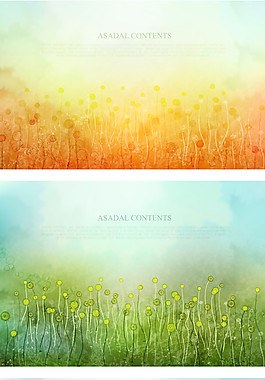 梦幻植物背景矢量素材AI