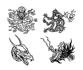 龙腾图案矢量图