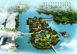 湿地效果图psd模版