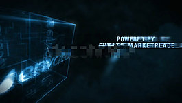 天空中魔方盒子光效展示AE模板