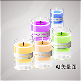 许愿蜡烛 矢量AI素材