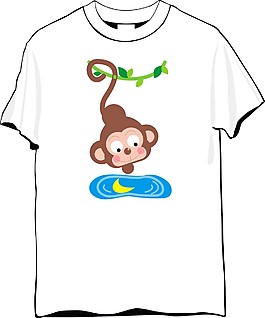 猴子白色T恤