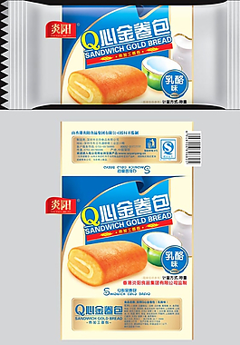 Q心金卷面包图片