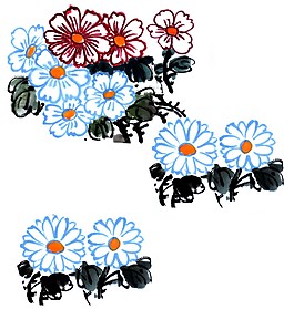 鲜花插画高清大图素材
