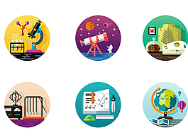 6个科学主题图标矢量素材