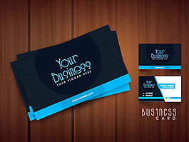 蓝色名片设计矢量图片