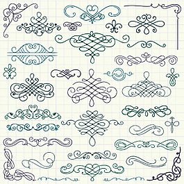 手绘 花纹设计 矢量图