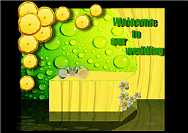 柠檬主题婚礼签到区