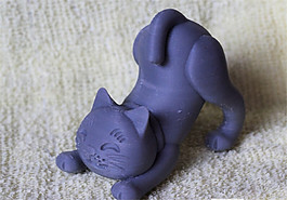 伸懒腰的猫3D打印模型