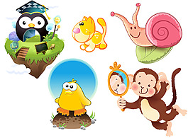 小动物萌物矢量图