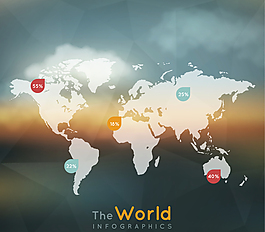 创意世界地图商务信息图