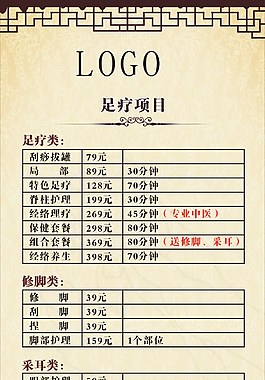 足浴足疗 保健 展架