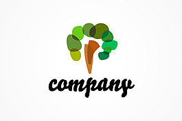 抽象树木logo图形