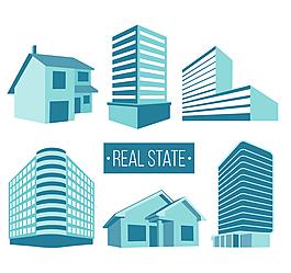 6款立体房屋设计矢量素材