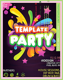 个性多彩海报PSD分层素材