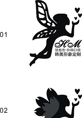 韩美形象定制logo标志美容天使美容机构