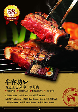 牛排餐饮海报