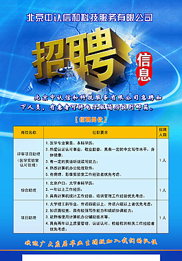 海报  招聘   信息  蓝色