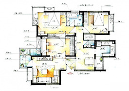 手绘 效果图 平面图