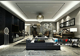 空间布置效果3D模型