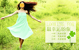 绿色幸运草海报