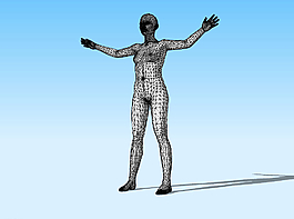 女体站式3D模型图片
