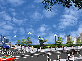 广场马路景观图片