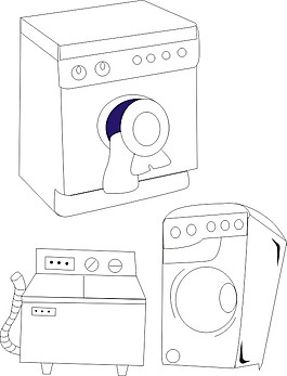 洗衣机简笔画图片 洗衣机简笔画素材 洗衣机简笔画模板免费下载 六图网