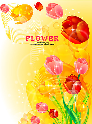 简约复古鲜花海报素材